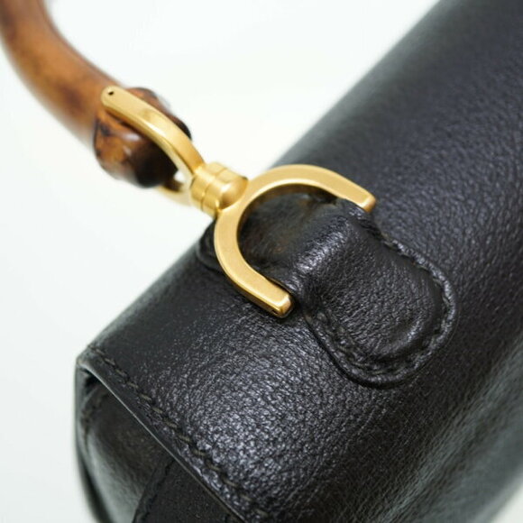Gucci Bamboo shoulder handbag black leather strap - Picture 5 of 8